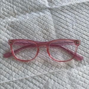 Translucent pink acetate frames